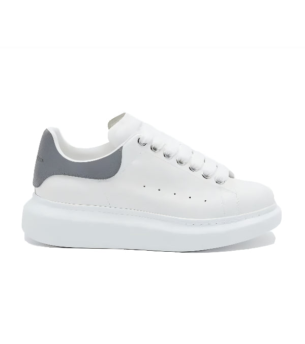 Alexander McQueen Heel Tab 'White & Gun Grey'