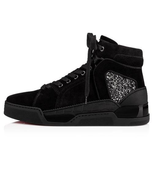 Louboutin Louis "Patent calf leather, Veau velours and strass"