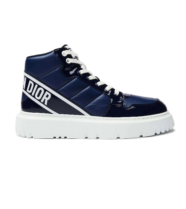 Dior D-Player Navy And White Quilted Nylon Trainer