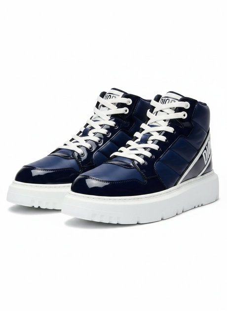 Dior D-Player Navy And White Quilted Nylon Trainer — чифт